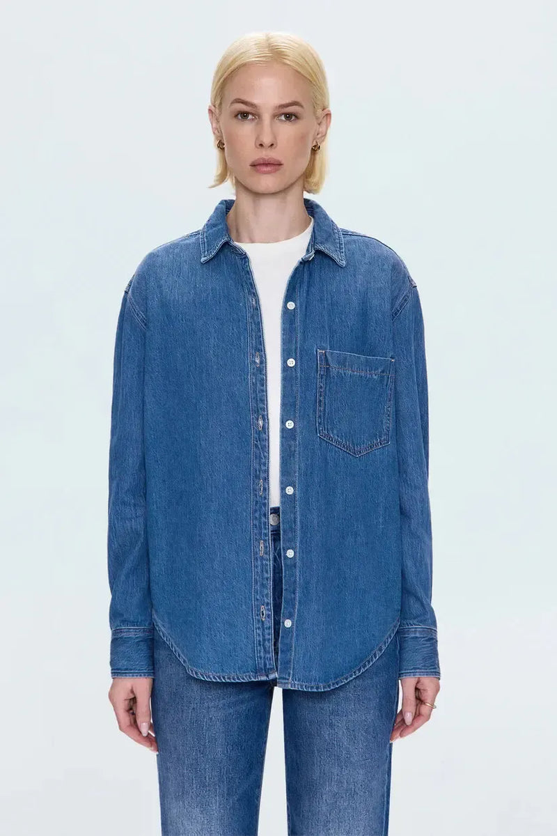 Pistola Jaime Denim Top- Agenda-Hand In Pocket