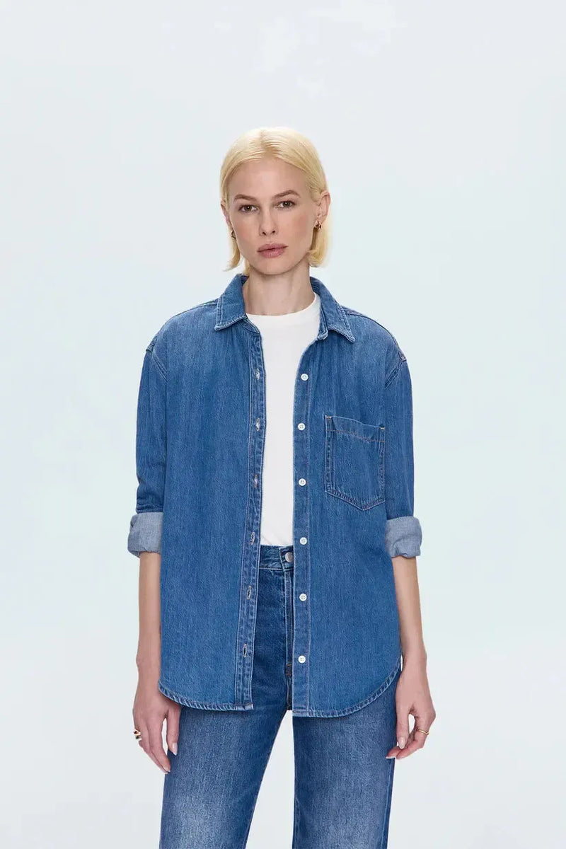 Pistola Jaime Denim Top- Agenda-Hand In Pocket