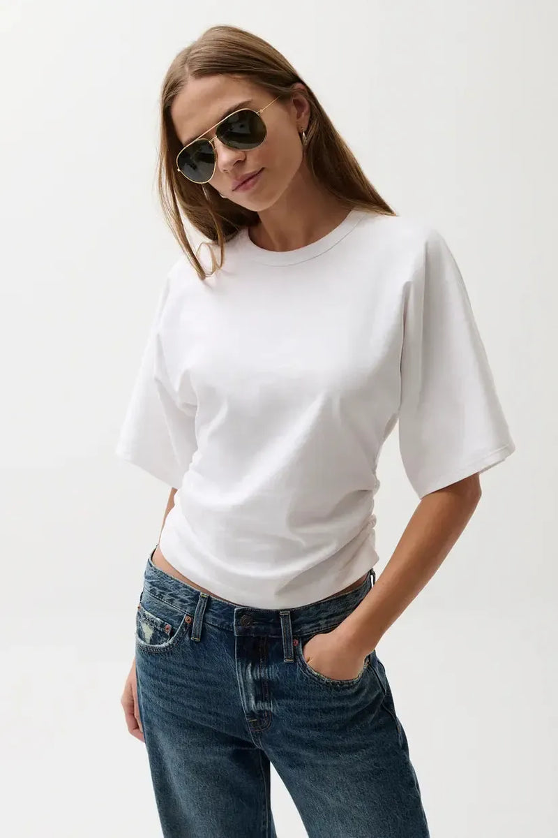 Pistola Veronica Kimono Tee - Le Blanc-Hand In Pocket