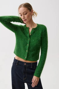 Pistola Yara Shrunken Cardigan - Vivid Moss-Hand In Pocket