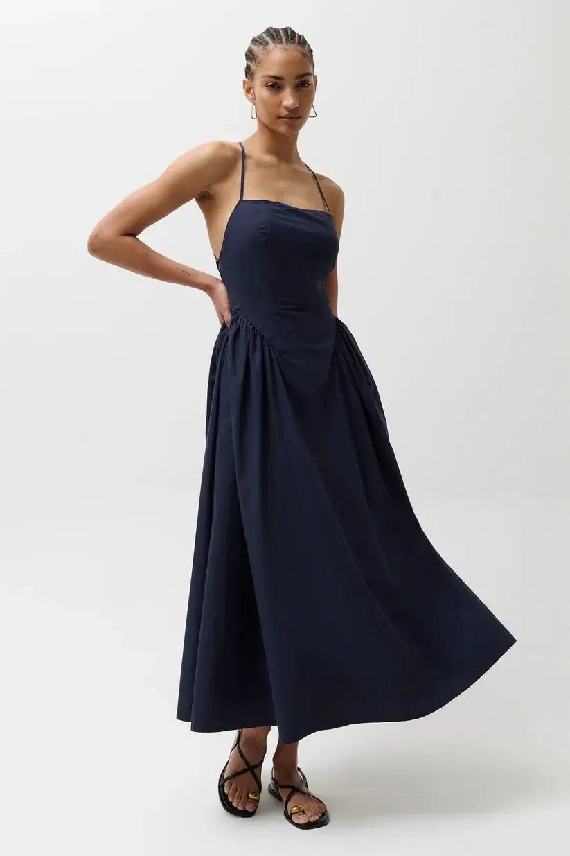 Pistola Sadee Dress - Navy Ship-Hand In Pocket