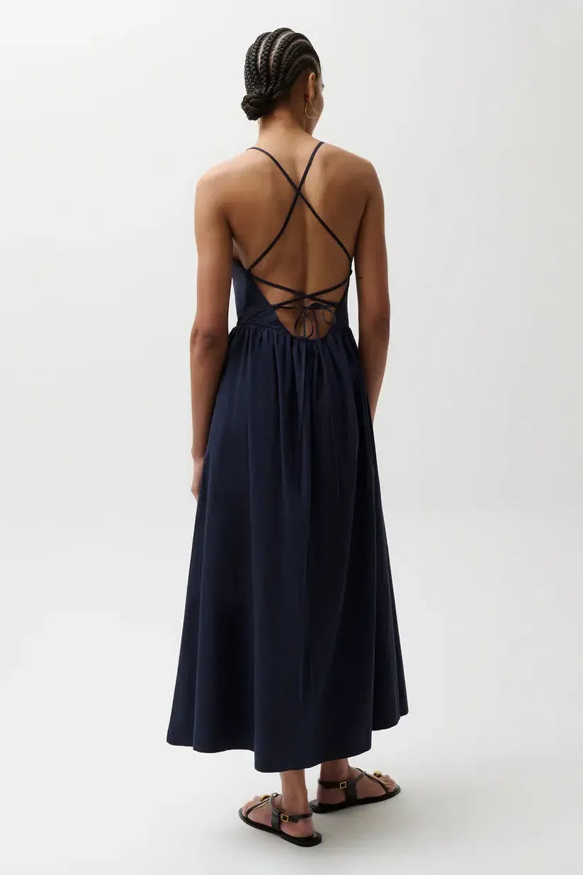 Pistola Sadee Dress - Navy Ship-Hand In Pocket