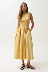 Pistola Gladys Dress - Light Tumeric-Hand In Pocket