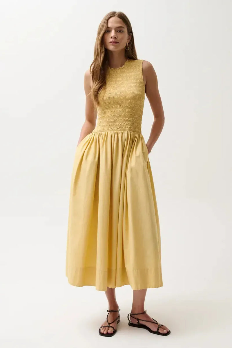 Pistola Gladys Dress - Light Tumeric-Hand In Pocket