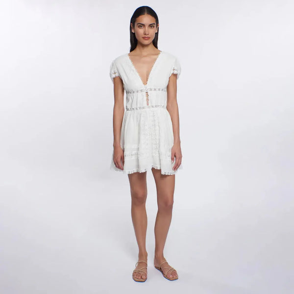 peixoto embroidered lace cover-up mini dress Peixoto Embroidered Lace Cover-Up Mini Dress