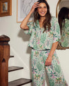 Print Fresh Camel’s Courtyard Satin Set- Avo-Hand In Pocket