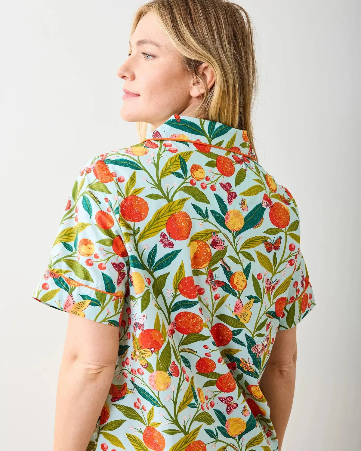 Print Fresh Butterfly Grove Sleep Set- Soft Blue-Hand In Pocket
