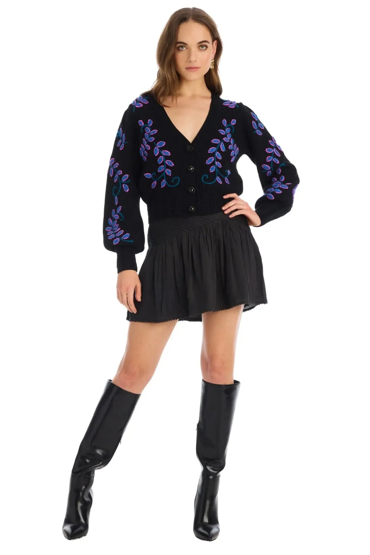 Allison Piper Cardigan-Black-Hand In Pocket