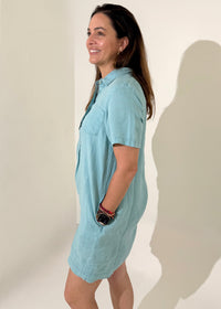 Michael Stars Ola Utility Dress- Serene-Hand In Pocket