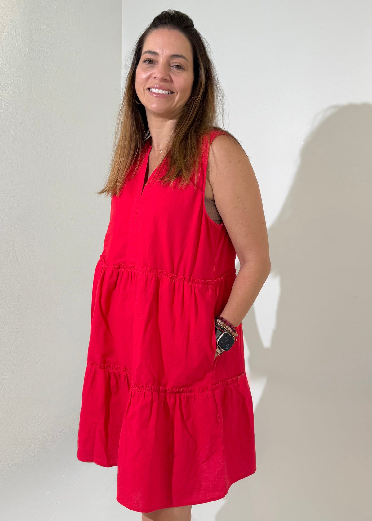 Michael Stars Sandra Dress- Rumba-Hand In Pocket