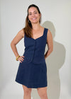 Michael Stars Honey Button Up Vest- Nocturnal-Hand In Pocket