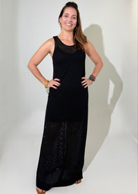 Michael Stars Julianna Maxi Dress- Black-Hand In Pocket