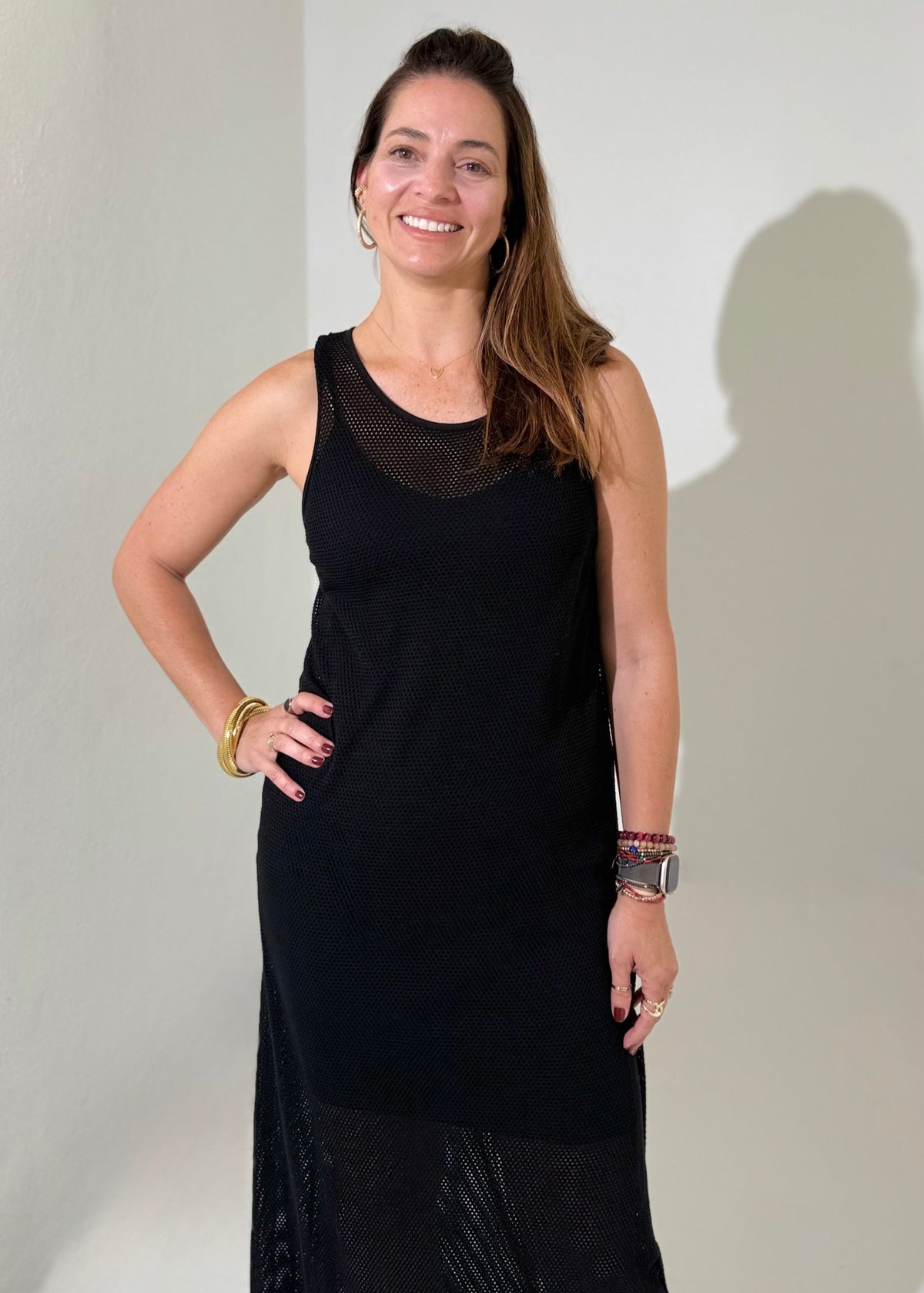 Michael Stars Julianna Maxi Dress- Black-Hand In Pocket