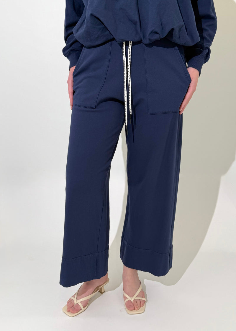 Michael Stars Sadie Drawstring Pant- Nocturnal-Hand In Pocket