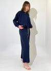 Michael Stars Mariah Bubble Sweatshirt- Nocturnal-Hand In Pocket