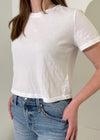 Michael Stars Blake Tee- White-Hand In Pocket