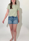 Michael Stars Blake Tee- Seacrest-Hand In Pocket