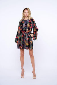 Ciebon Odette Bubble Sleeve Mini Dress - Black Multi