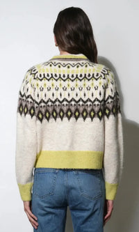 Greylin Quinn Fair Isle Cardigan - Oat/Lemon-Hand In Pocket