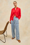 Rails Ellis Top- Cherry-Hand In Pocket