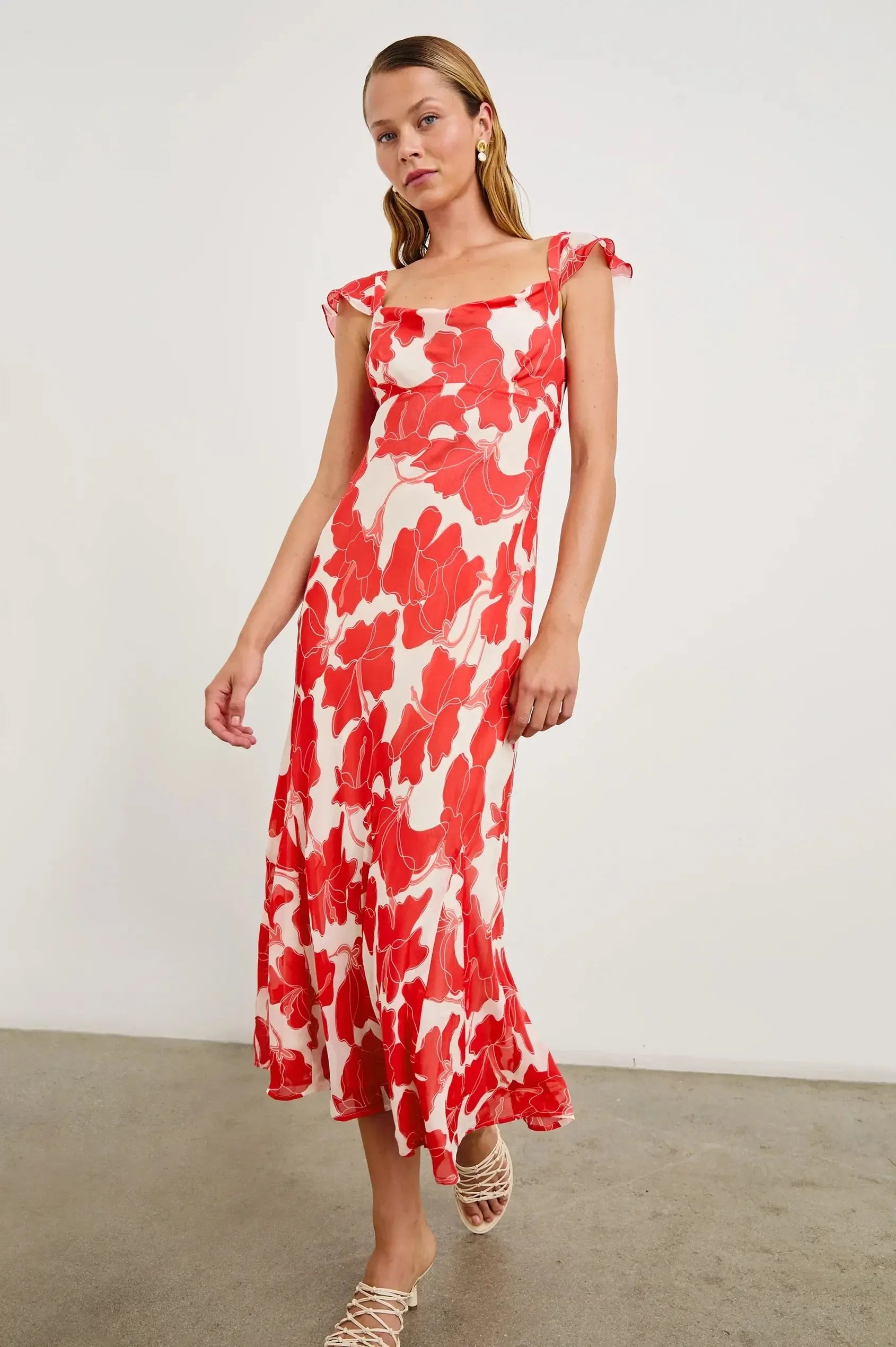 Rails Marigold Dress- Scarlet Hibiscus-Hand In Pocket