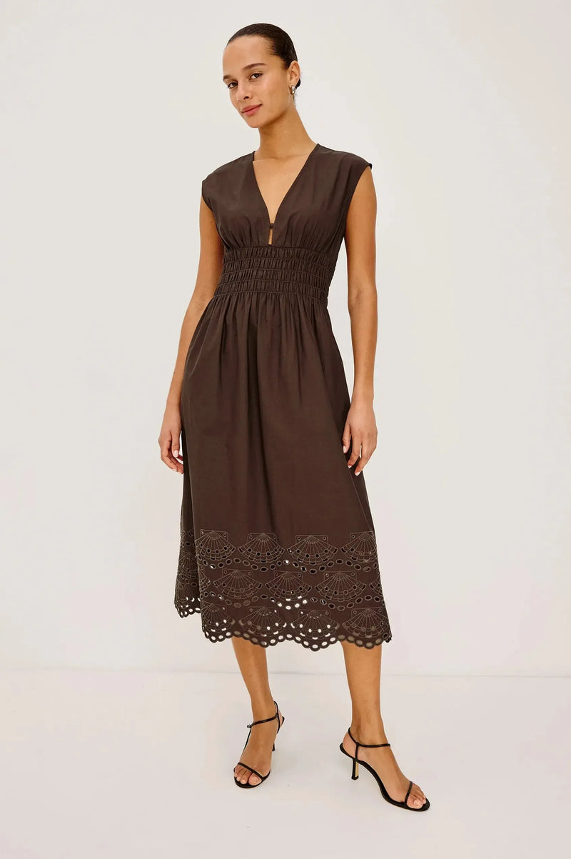 Rails Roxanne Dress - Espresso-Hand In Pocket