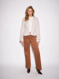 John & Jenn Roy Cardigan - Opulent Marble-Hand In Pocket