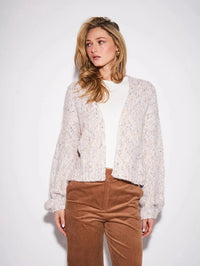 John & Jenn Roy Cardigan - Opulent Marble-Hand In Pocket