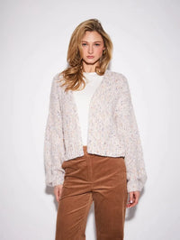 John & Jenn Roy Cardigan - Opulent Marble-Hand In Pocket
