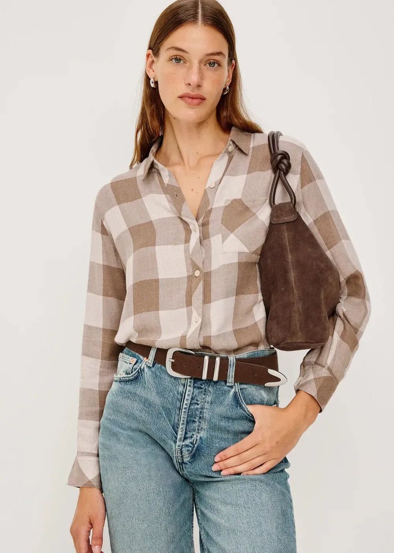 Rails Hunter Shirt - Dove Brown-Hand In Pocket
