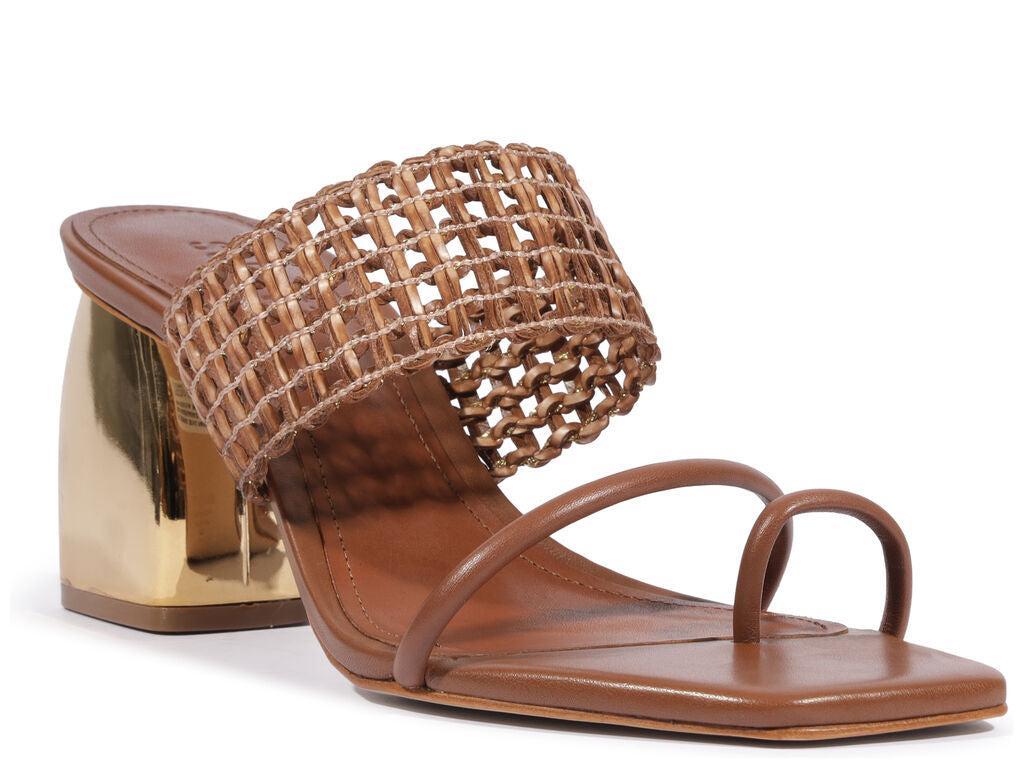 Schutz Aberdeen Heel- Cognac-Hand In Pocket