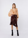 Ciebon Gimela Vegan Leather Skirt - Red-Hand In Pocket