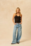 John & Jenn Otis Crochet Tank- Caviar-Hand In Pocket