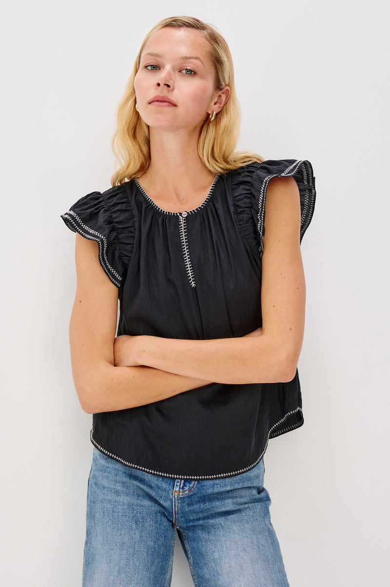 Rails Sable Top- Black-Hand In Pocket