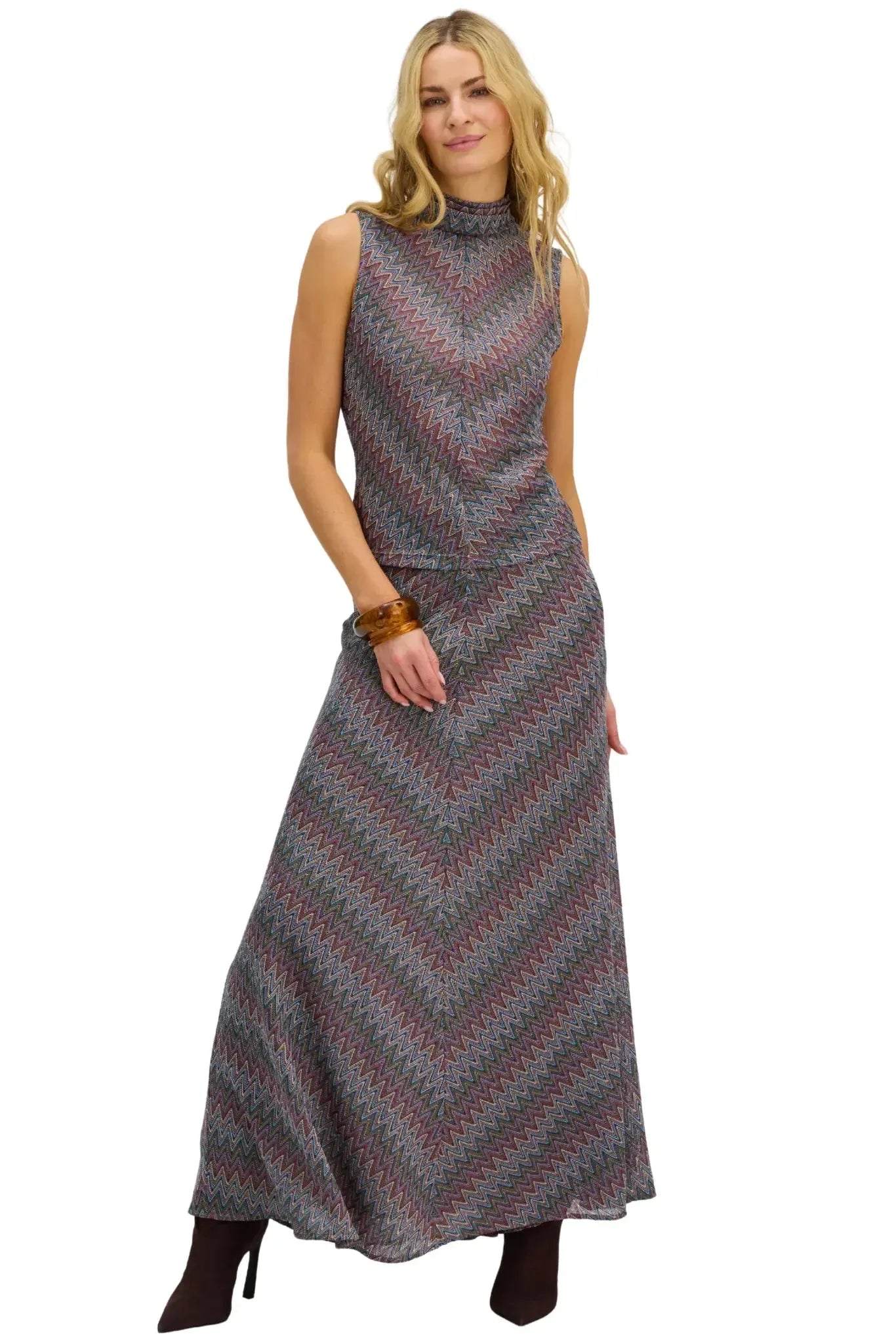 Allison Olive Skirt - Rainbow-Hand In Pocket