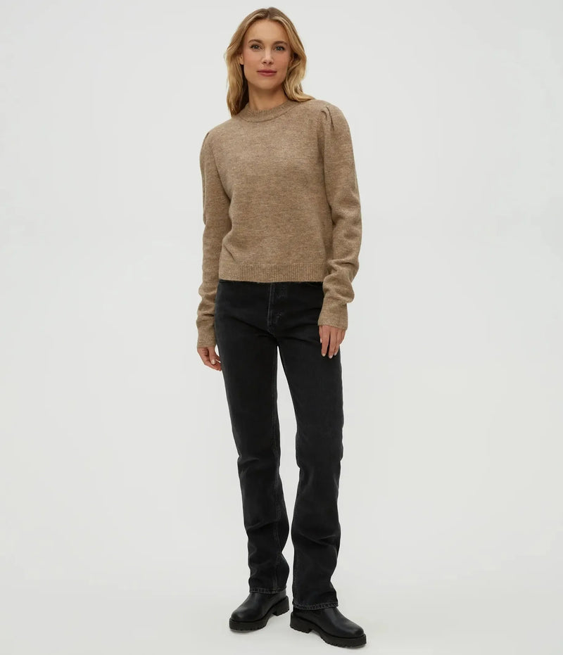 Michael Stars Genova Puff Sleeve PO - Dk Oatmeal