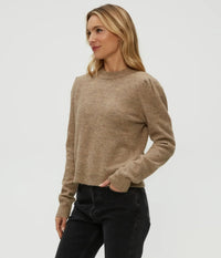 Michael Stars Genova Puff Sleeve PO - Dk Oatmeal