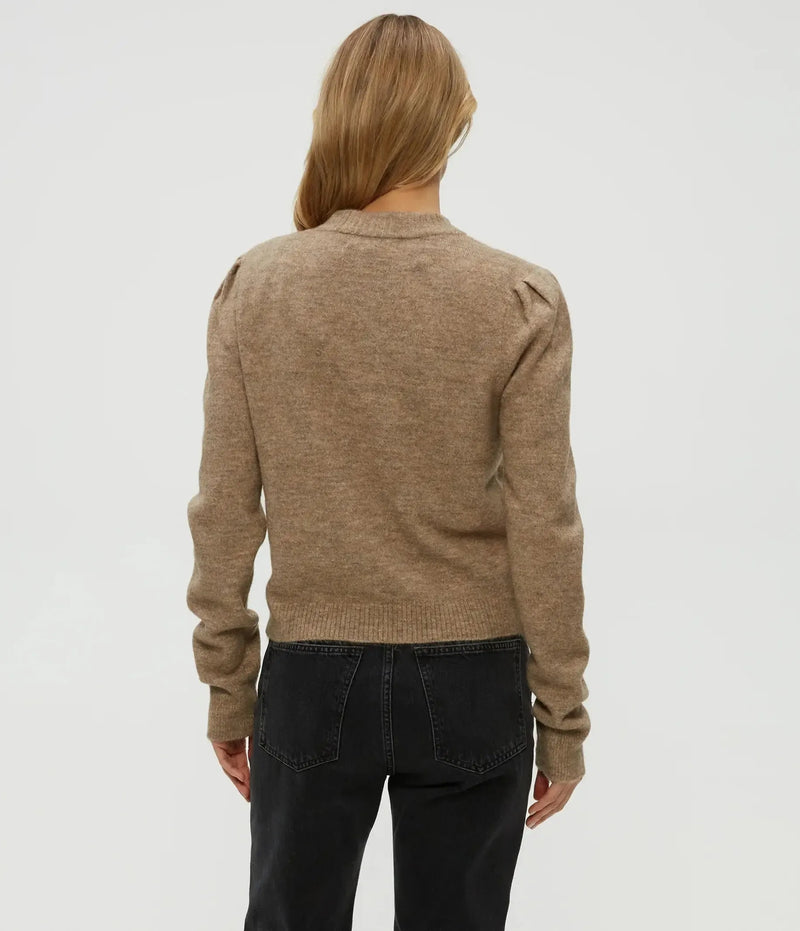 Michael Stars Genova Puff Sleeve PO - Dk Oatmeal