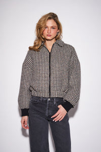 John & Jenn Shad Zip-Up Jacket - Manhattan Tweed-Hand In Pocket