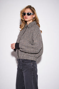 John & Jenn Shad Zip-Up Jacket - Manhattan Tweed-Hand In Pocket
