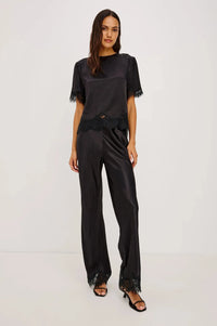 Rails Silvi With Lace Hem Pant - Black-Hand In Pocket