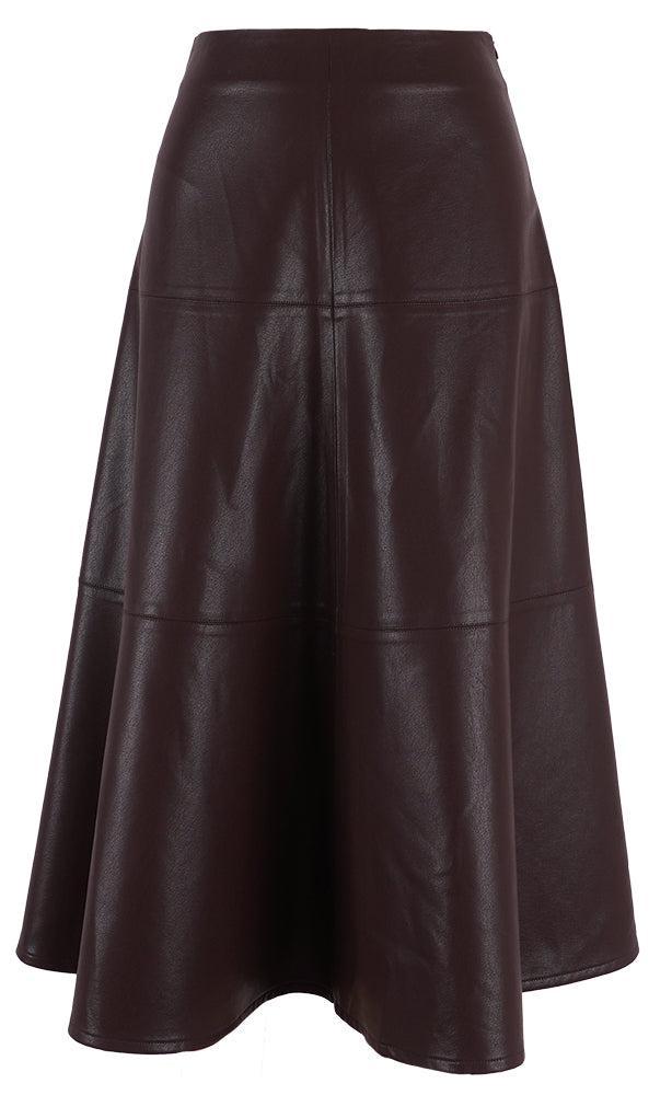 Lucy Paris Vi MIDI Skirt - Brown-Hand In Pocket