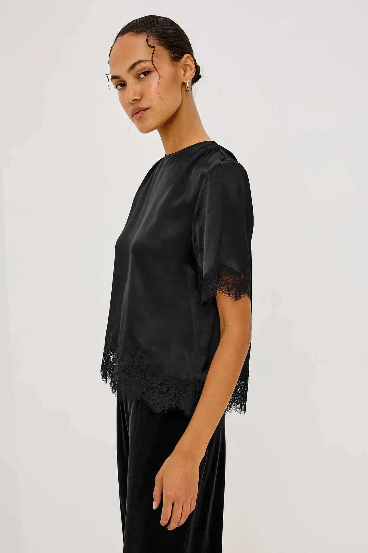 Rails Sonora Satin Blouse - Black-Hand In Pocket