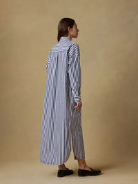 Faherty Coastal Poplin Shirtdress- Seaside-Hand In Pocket