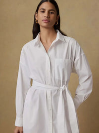 Faherty Coastal Poplin Shirtdress - White-Hand In Pocket