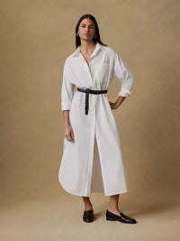 Faherty Coastal Poplin Shirtdress - White-Hand In Pocket
