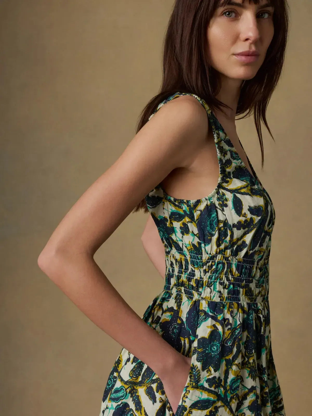 Faherty Montecito Linen Mini Dress - Tropics-Hand In Pocket