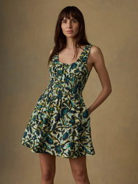 Faherty Montecito Linen Mini Dress - Tropics-Hand In Pocket