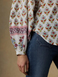 Faherty Suki Blouse- Antique-Hand In Pocket