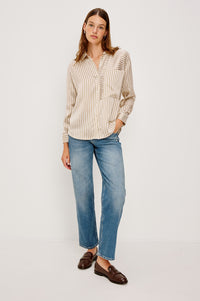 Rails Spencer Blouse-Bronze Stripe